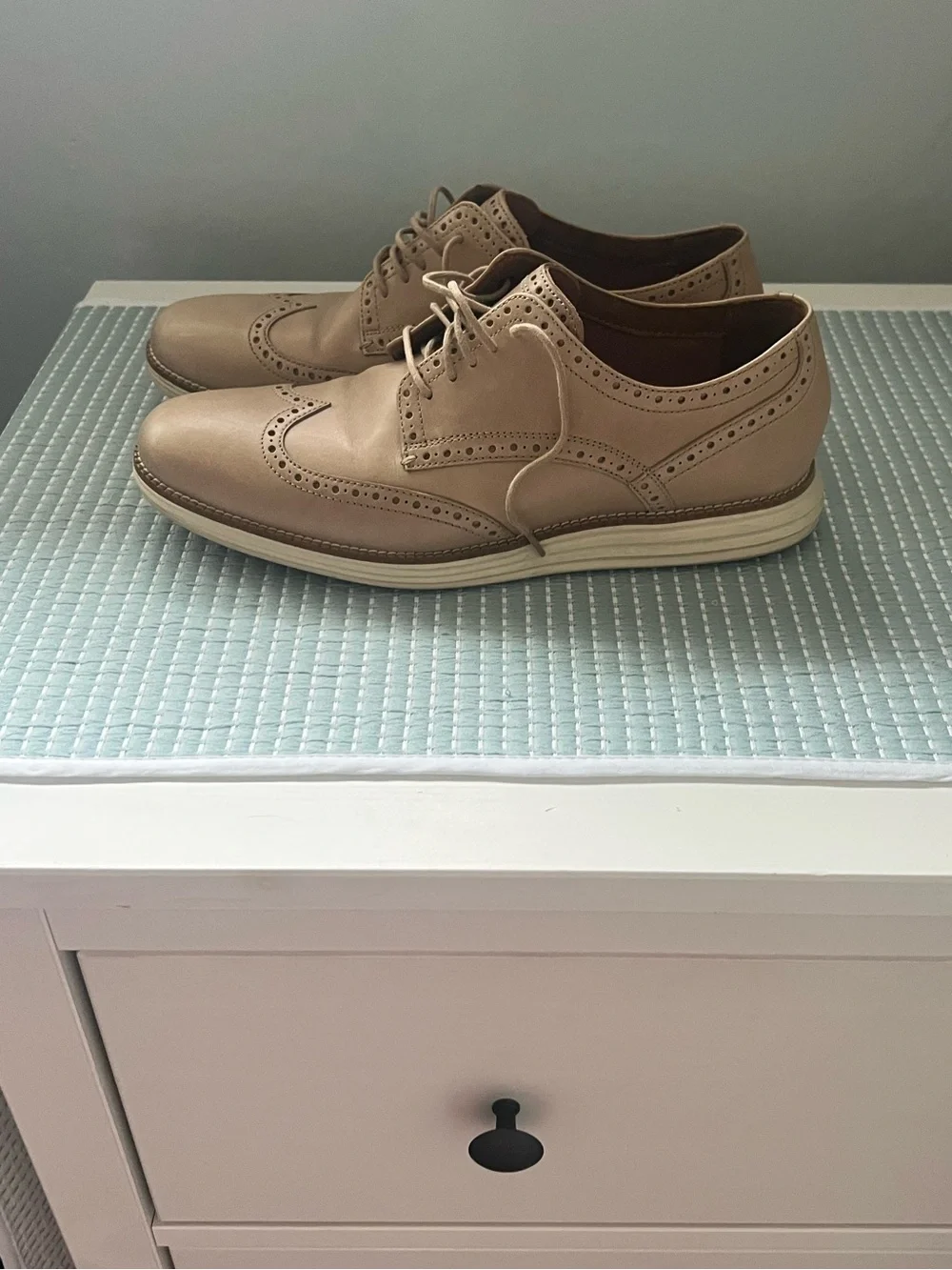 Cole Haan Taupe Wingtip Derby with Lightweight Sole